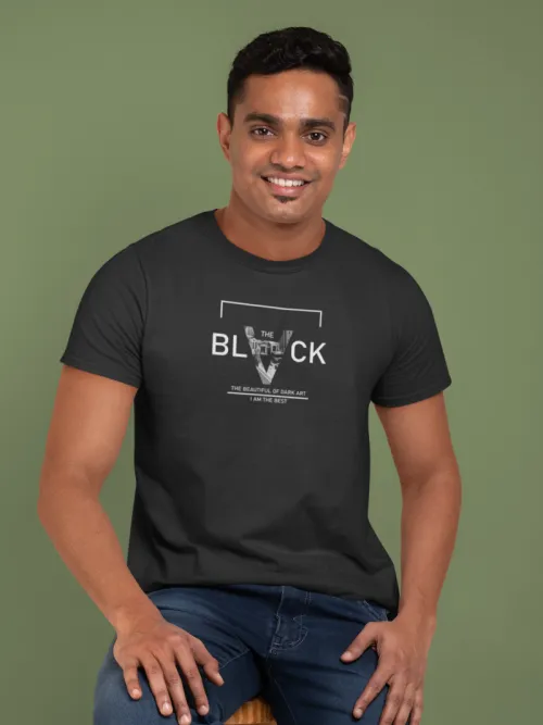 Black Men T-shirt - Black Print